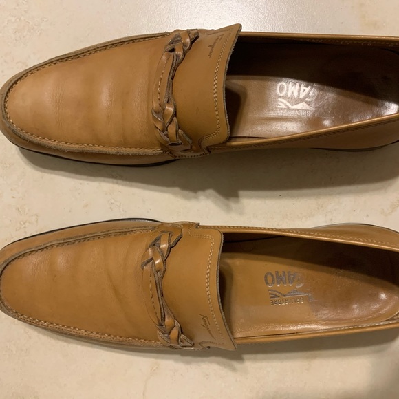 Salvatore Ferragamo Prato Loafers Tan Leather 10 D - Picture 3 of 9